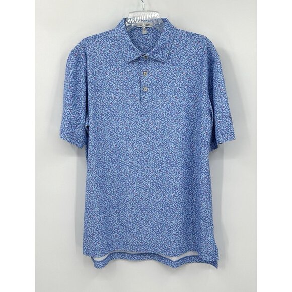 PETER MILLAR summer comfort short sleeve polo shirt hummingbird embroidered L - Picture 2 of 7